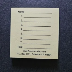 Extra Note Pad Refill for Bridge Tallies (50 Sheets)