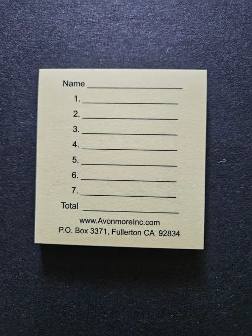Extra Note Pad Refill for Bridge Tallies (50 Sheets)