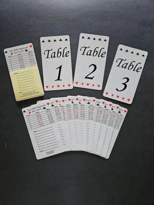Reusable Bridge Tallies Set for 2–3 Tables