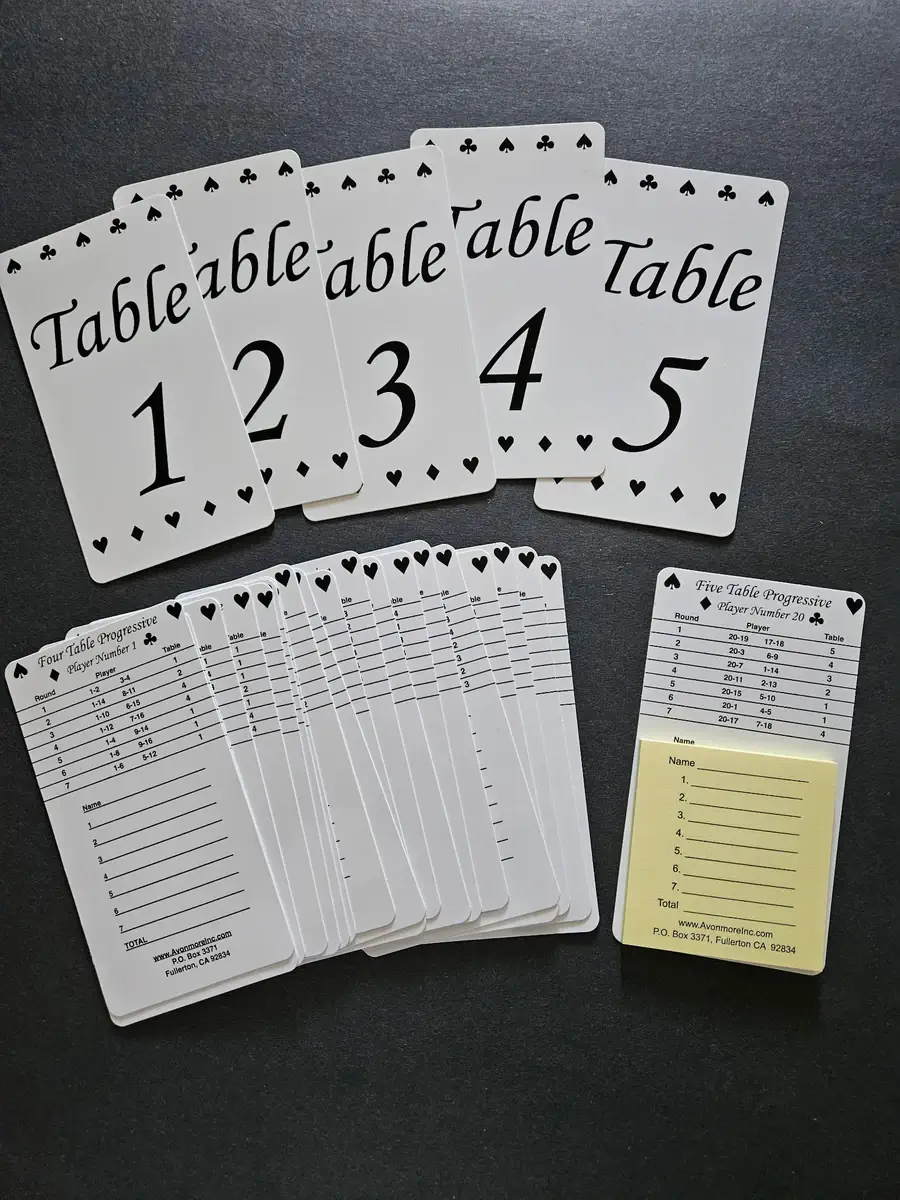 Reusable Bridge Tallies Set for 4–5 Tables